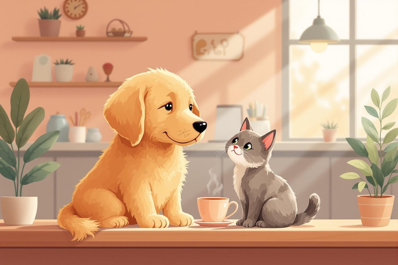 短剧网首页 - 《咖啡店的猫》第8集：新来的小金毛
